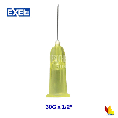 Exel 30G x 1 in. Hypodermic Needle with Plastic Hub, Box of 100 - Delasco